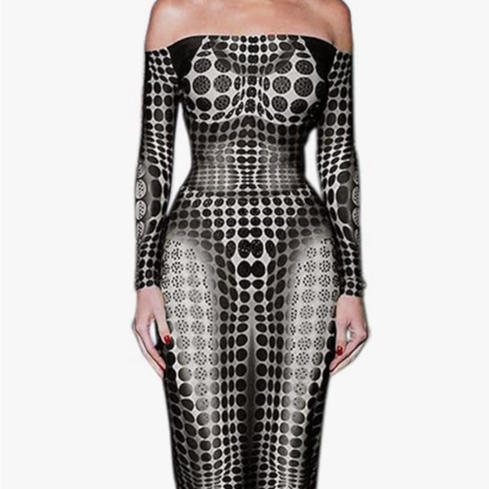 Black and White Bodycon Dress